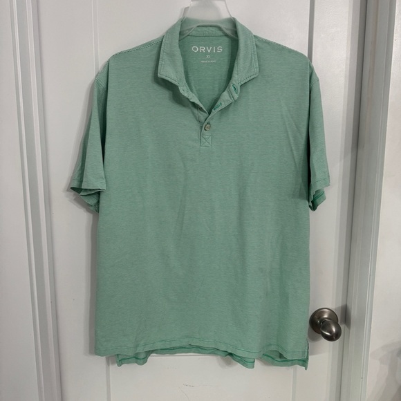 ORVIS Super Cool Men's Stretch Polo Shirt Size XL Short Sleeve Green Stripe - Picture 1 of 8